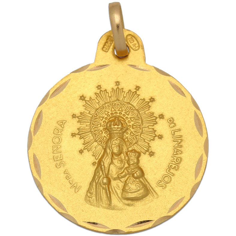 Medalla Oro 18Kl Virgen De Linarejos 21 mm