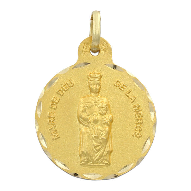 Medalla Oro 18Kl Virgen De La Merce 19 mm