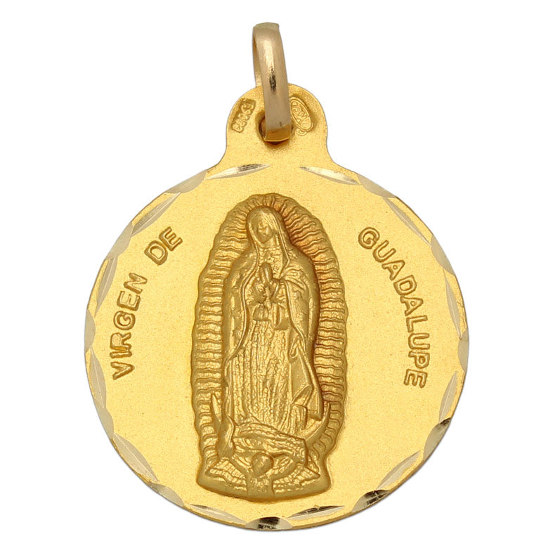 Medalla Oro 18 Kl Virgen De Guadalupe 21 mm