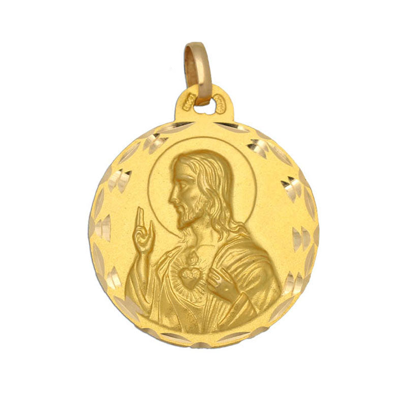Medalla Oro 18Kl Sagrado Corazon 19 mm