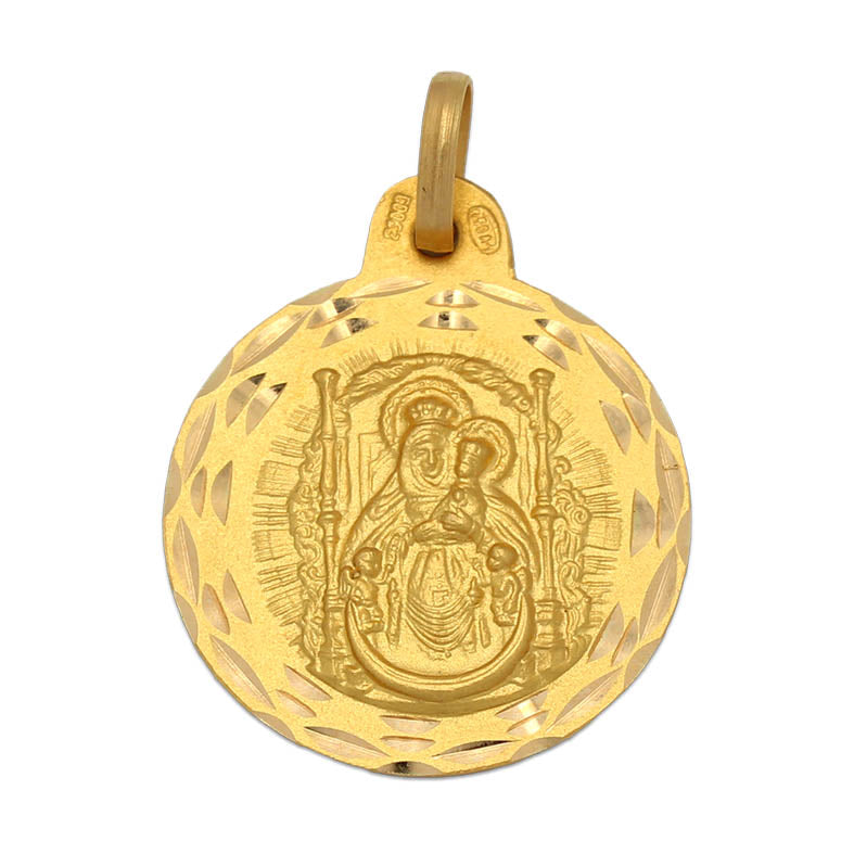 Medalla Oro 18Kl Virgen del Pino 19 mm
