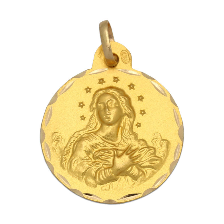 18K Gold Medal Virgin of the Purisima 21 mm