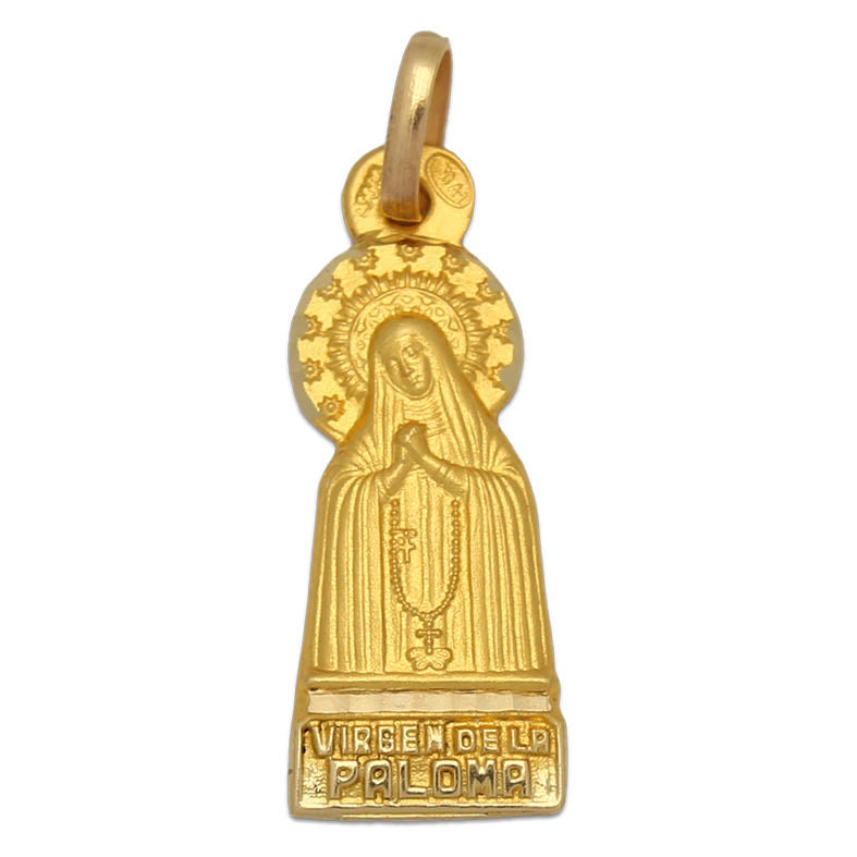18K Gold Medal Virgen De La Paloma 12X29 mm