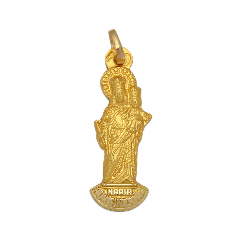 18K Gold Medal Virgin Help of Christians 10X29 mm