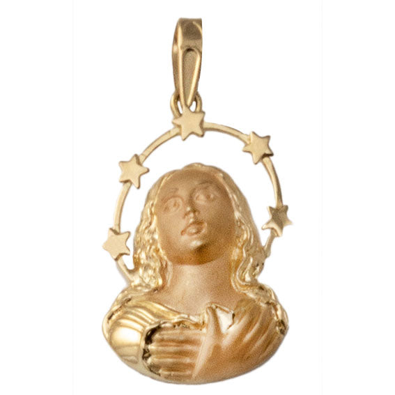 Colgante Oro 18Kl Virgen Inmaculada 21X32 mm