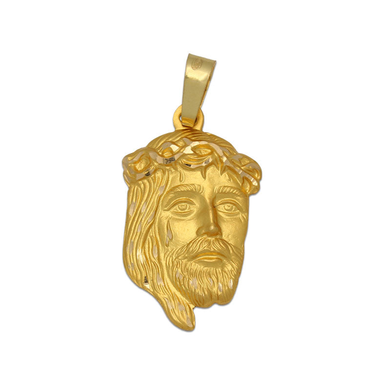 18K Gold Medal Face of Christ 15X25 mm