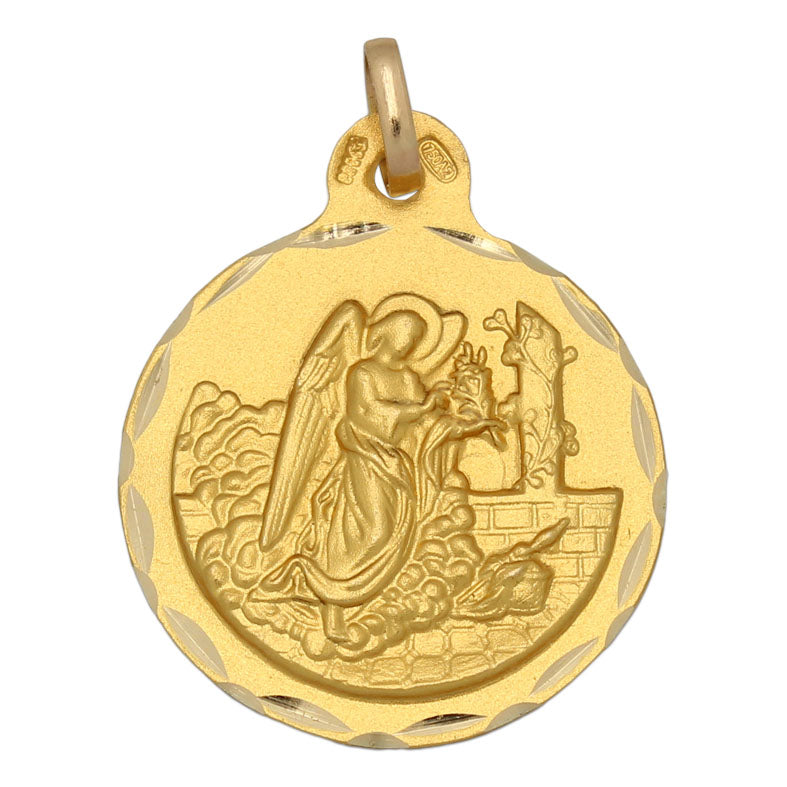 18K Gold Saint Gabriel Medal 21 mm