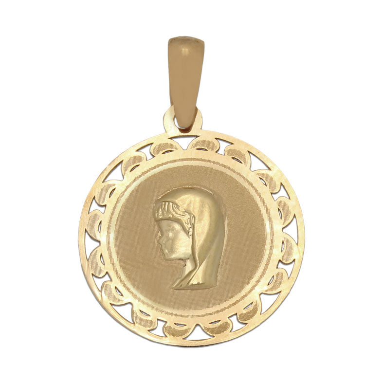18K Gold Virgin Nina Medal 18 mm