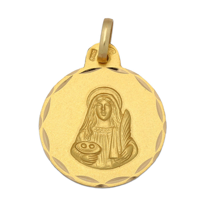 18K Gold Saint Lucia Medal 19 mm