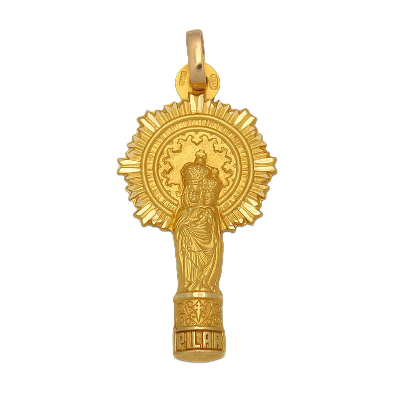 Medalla Oro 18Kl Virgen del Pilar 17X34 mm
