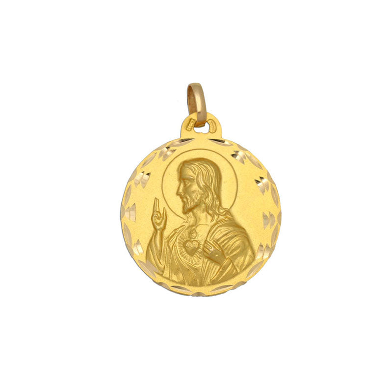 Medalla Oro 18 Kl Sagrado Corazon 16 mm