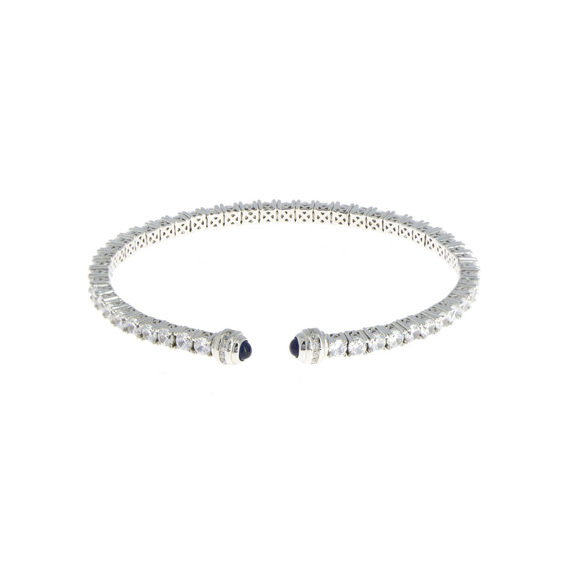 Sapphire Zirconia Silver Slave Bracelet