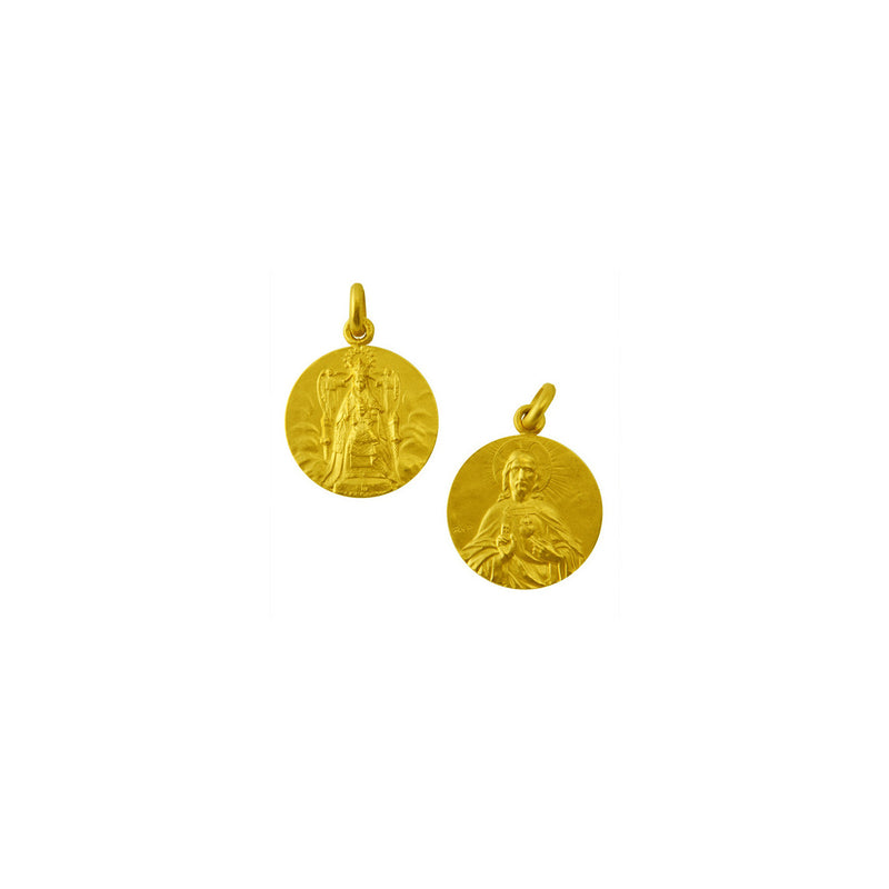 Medalla Escapulario Oro 18k Nuestra Señora de la Merced / Sagrado Corazon