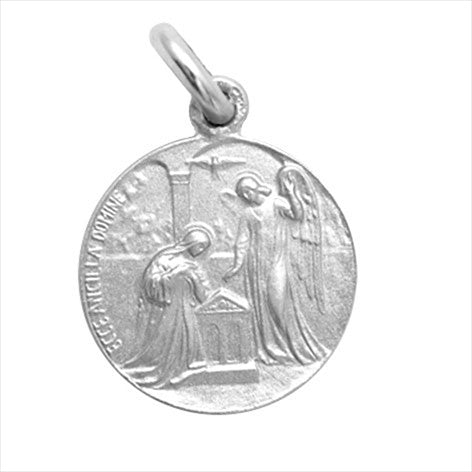 Médaille argent Annonciation de la Vierge ou Saint Gabriel Archange 16 mm