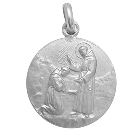 Médaille argent Bénédiction de Saint François 20 mm