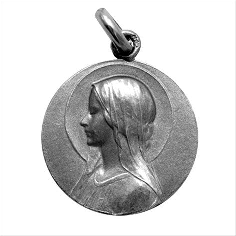 Medalla plata envejecida Ave Velo 18 mm
