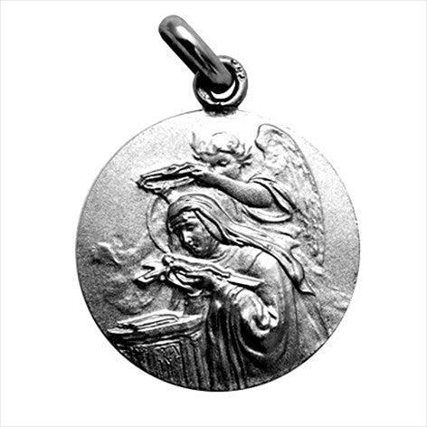 Médaille Sainte Rita en argent vieilli 20 mm