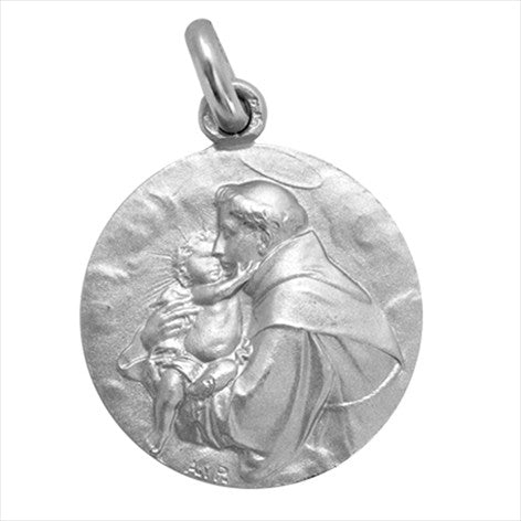 Saint Anthony of Padua silver medal 18 mm