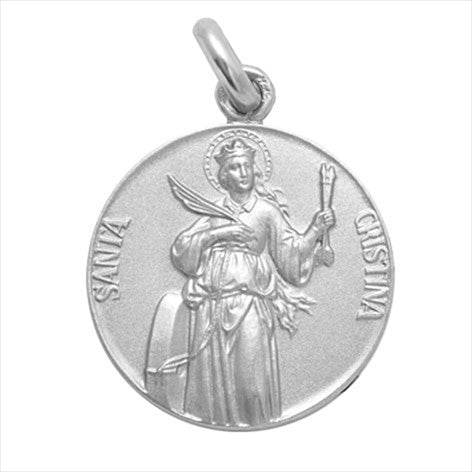 Médaille Sainte Cristine en argent 20 mm
