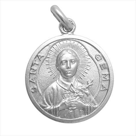 Medalla plata Santa Gema 20 mm