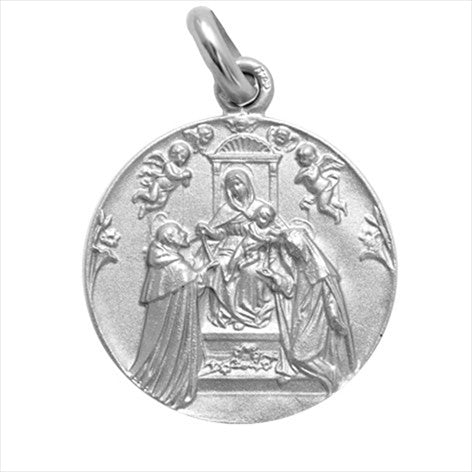 Medalla plata Virgen del Rosario 20 mm