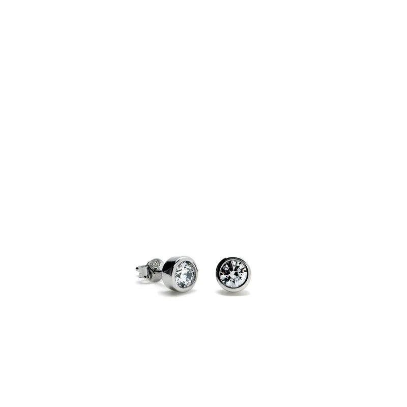 Small Regular Design Earrings with Faceted Zirconia