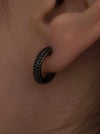 Hoop Earrings with Black Zircons Small Model