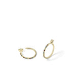 Golden Silver Hoop Earrings Fine Design Multicolor Zirconia