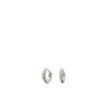Small Silver Hoop Earrings with Zirconia Exterior Design