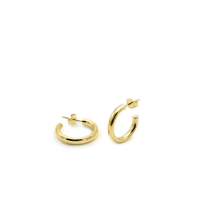 Simple and Classic Small Silver Hoop Earrings Golden