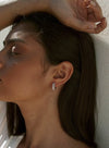 Silver Hoop Earrings with Total Zirconia Design