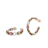 Hoop Earrings with Silver Stones with Adamantine Quartz Gold Plated