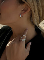 Small Silver Hoops Earrings Thick Design