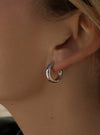 Petites boucles d'oreilles créoles en argent, design épais