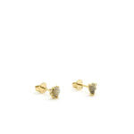 Boucles d'oreilles boutons en argent avec Labradorite plaquée or