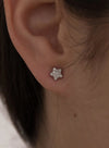 Small Silver Shiny Earrings Mini Star Motif