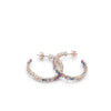 Earrings with Silver Stones Hoop Style Pink Bath