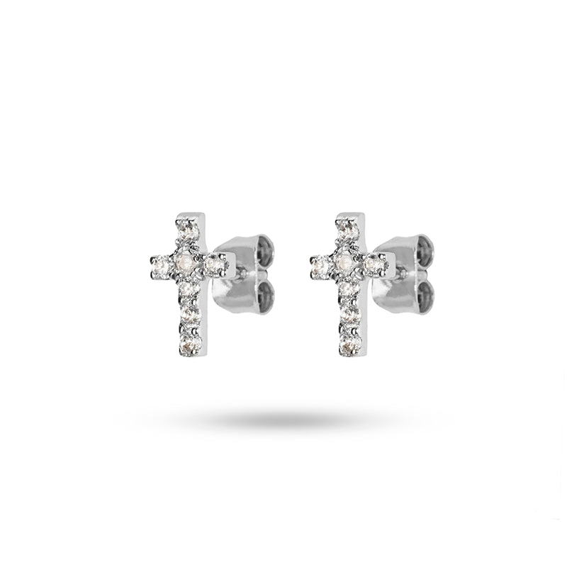 Cross Earrings with Zircons