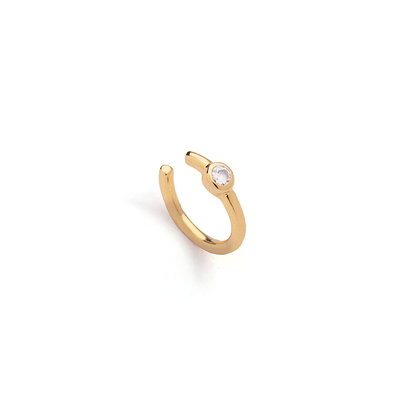 Smooth Earcuff with Zirconia Gold