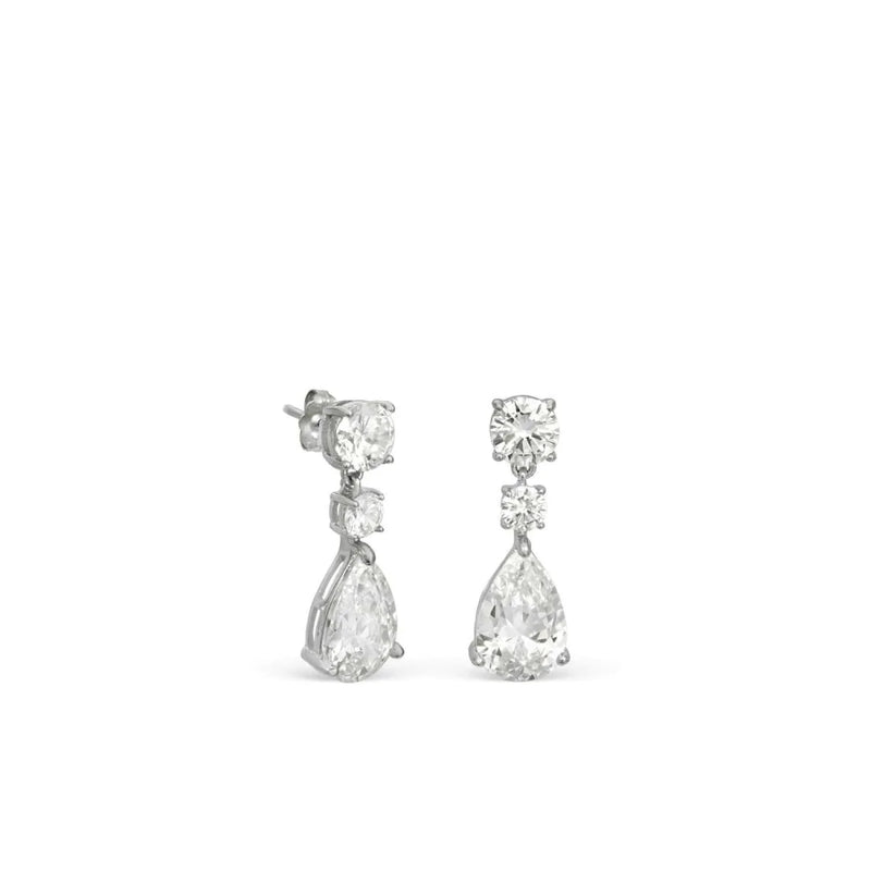 Small Silver Festive and Monochrome Bridal Earrings