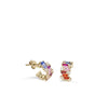 Colorful Stone Earrings with Multicolor Zircon Central Band