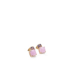 Pendientes de Piedras de Colores Plata Lisa Bañada en Oro Rosa con Circonitas Multicolor