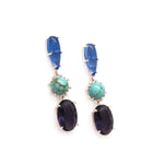Long Earrings of Colored Stones Electric Design
