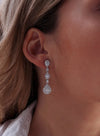 Long Silver Bride Earrings with Different Sizes