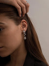 Long Silver Bride Earrings Linear Design