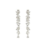 Classic and Elegant Long Silver Bridal Earrings