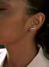 Boucles d'oreilles grimpantes en argent avec six petits zircons taille marquise
