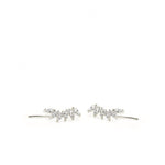 Silver climbing earrings with six small marquise-cut zircons