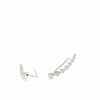 Silver climbing earrings with crescent shiny zirconia design