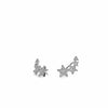 Silver climbing earrings with rising star design
